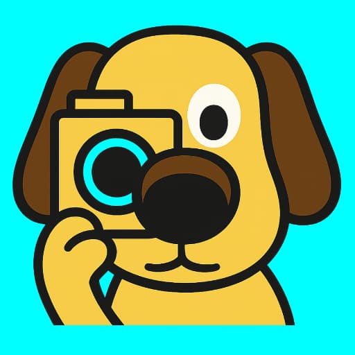 Fuzz Puppy dog logo with coordinate markers